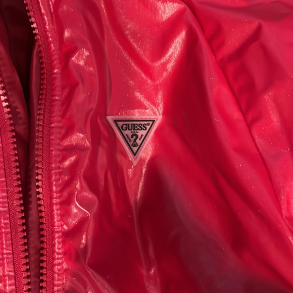 Pink with subtle sparkles Girls size 16 Guess jacket. Only worn once. - Picture 2 of 6